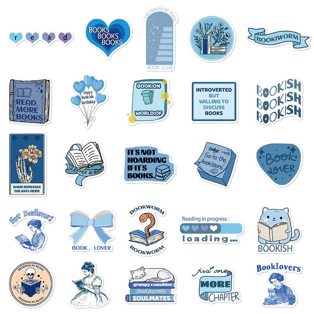 Bookie Reading Stickers | Blue