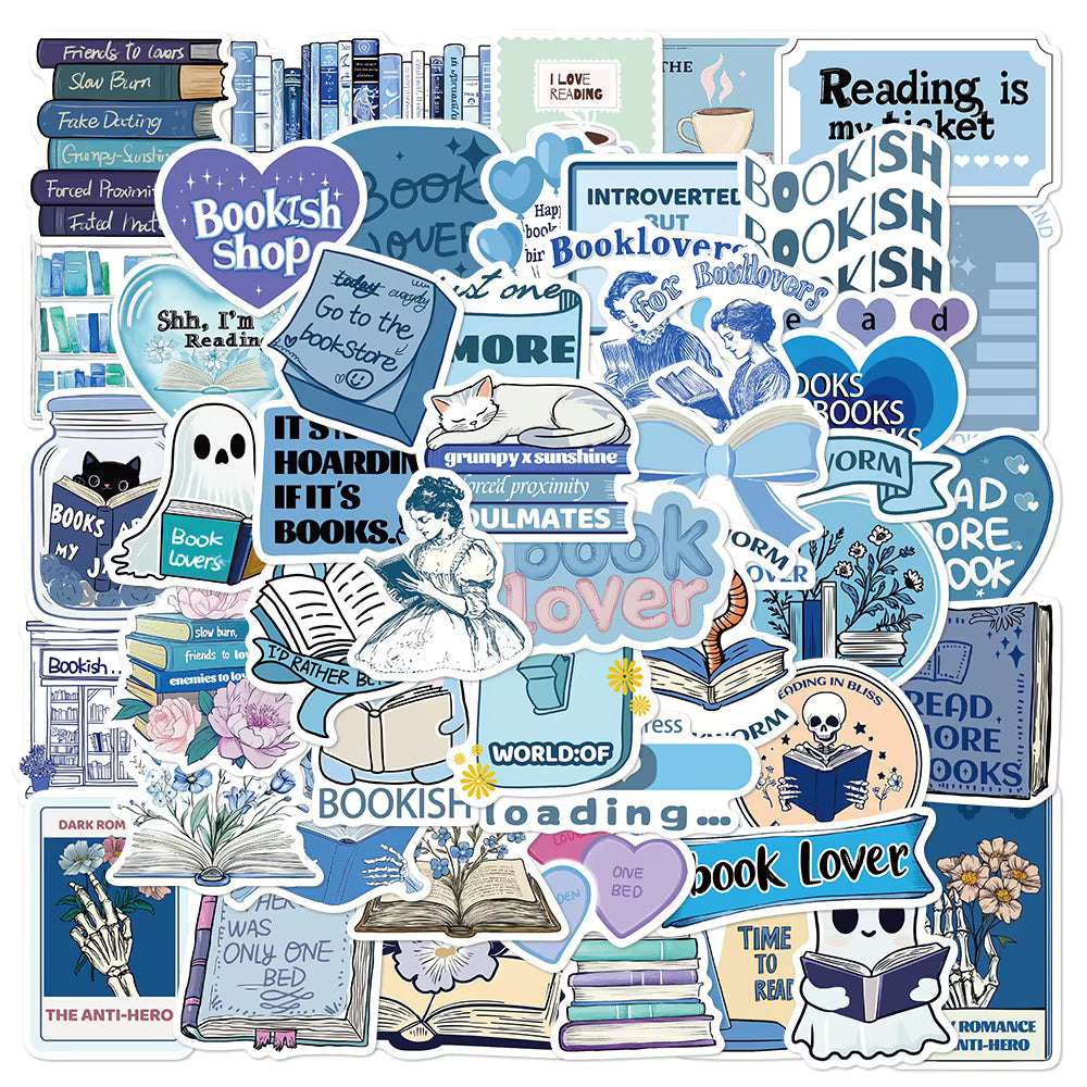 Bookie Reading Stickers | Blue