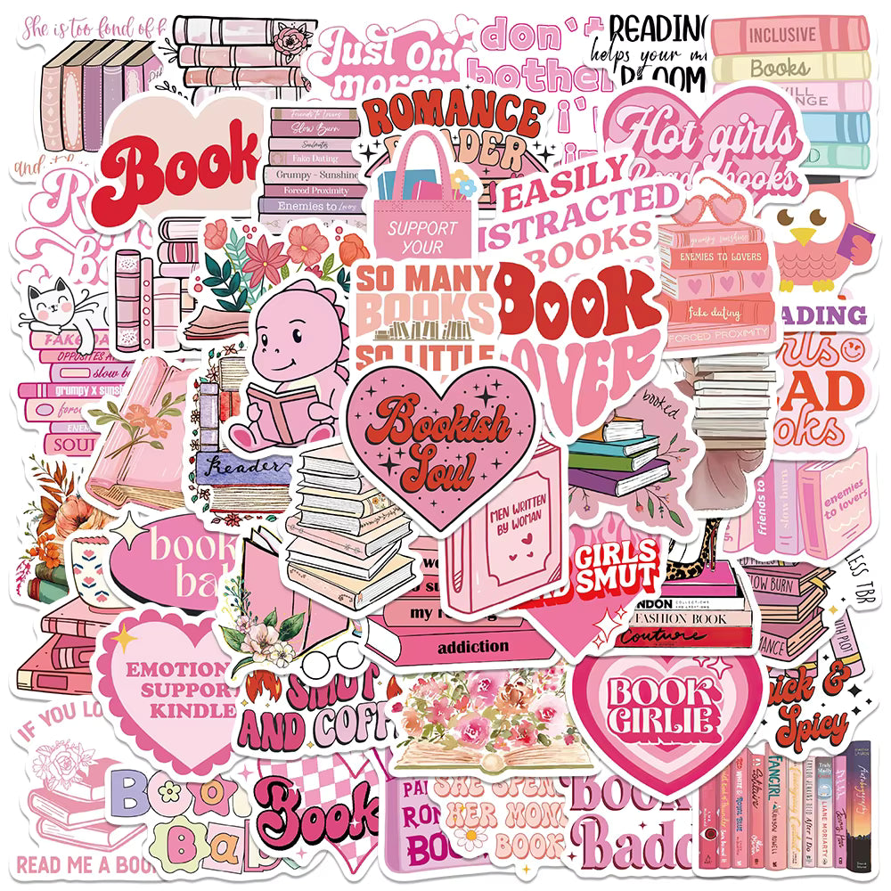 Bookie Reading Stickers | Pink