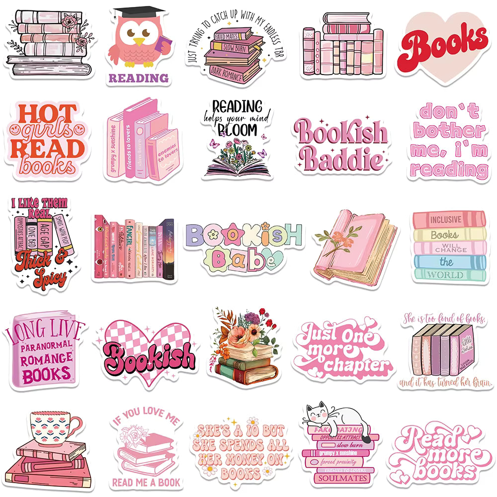 Bookie Reading Stickers | Pink