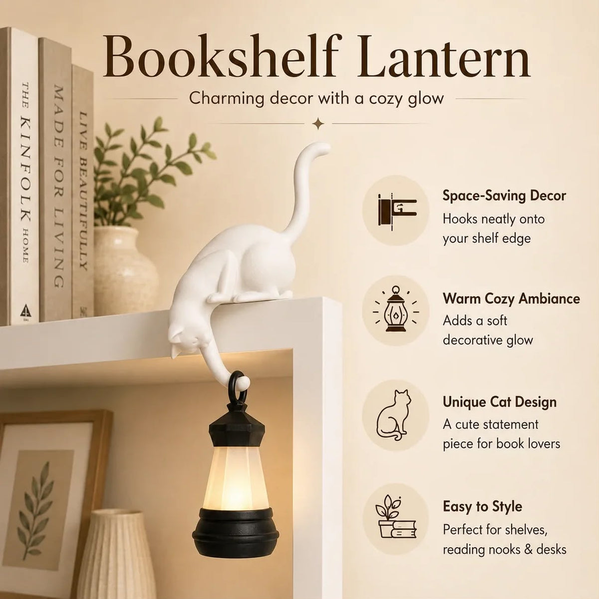 Cat Bookshelf Latern